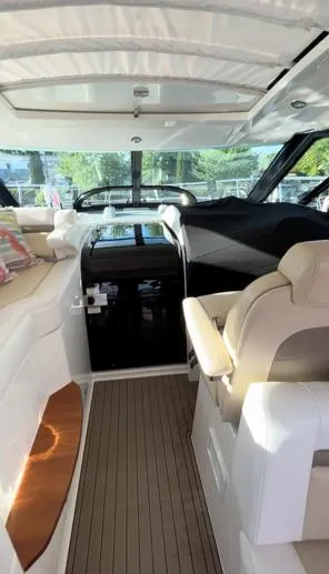  Yacht Photos Pics Interior of 2014 Sea Ray 410 Sundancer yacht with luxurious seating and modern design.