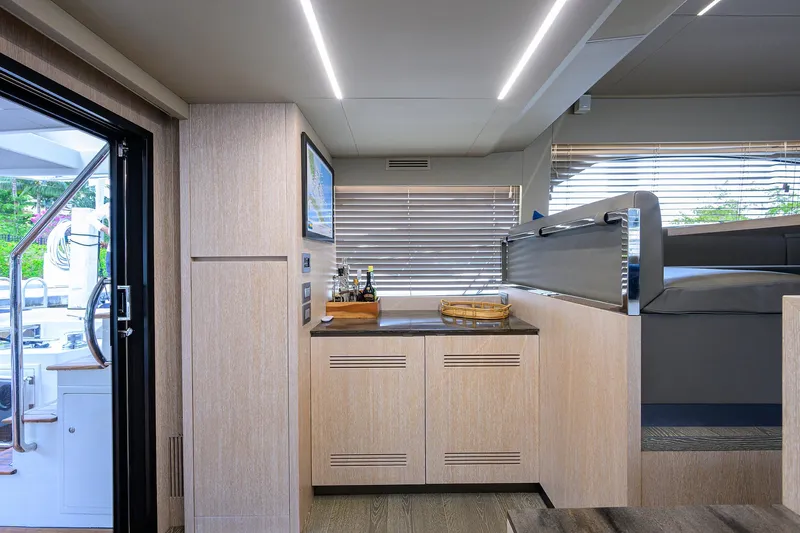 Harbour Time Yacht Photos Pics Luxurious interior of 2021 Astondoa 52 yacht with modern design and elegant furnishings.