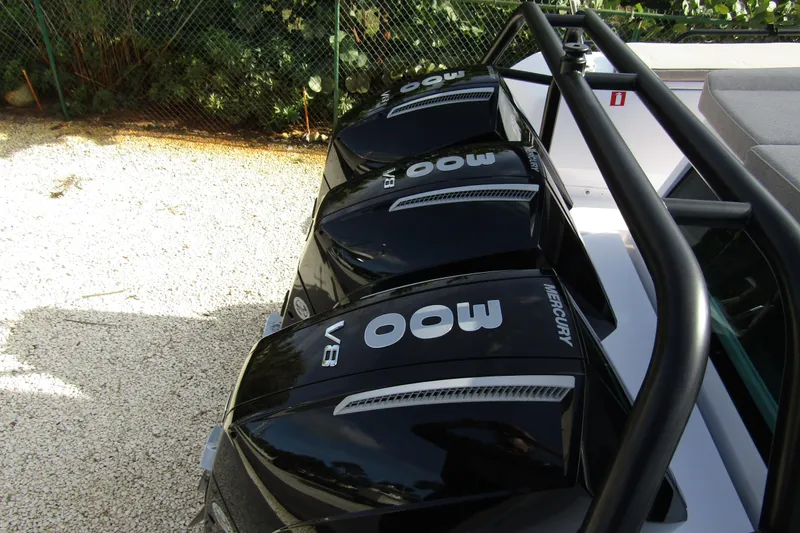  Yacht Photos Pics Triple Mercury 600 V8 engines on 2024 Axopar 45 XC Cross Cabin BRABUS Trim.