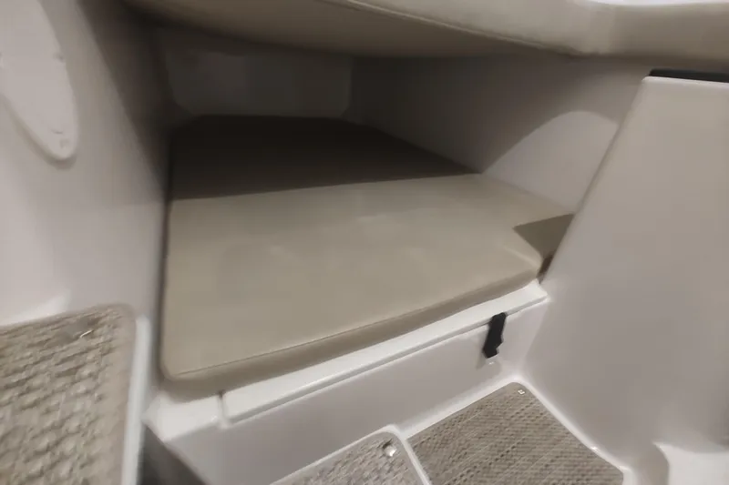  Yacht Photos Pics Interior cabin of 2017 Sea Fox 328 Commander boat with cushioned seating.