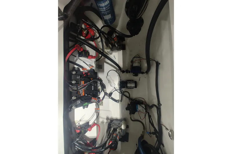  Yacht Photos Pics Electrical components inside a 2017 Sea Fox 328 Commander boat.