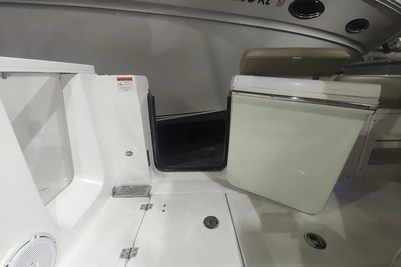  Yacht Photos Pics 2017 Sea Fox 328 Commander interior with storage compartments and seating area.