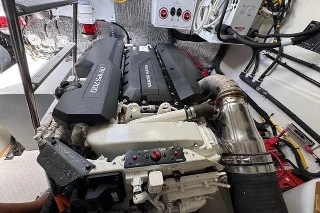  Yacht Photos Pics Engine room of 2019 Cruisers Yachts 50 Cantius with Volvo Penta D8-700 engine.