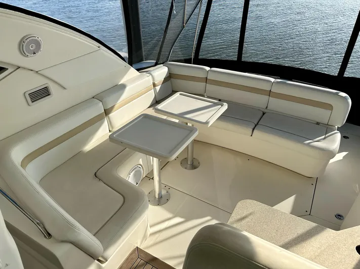 Be A Blessing II Yacht Photos Pics Luxurious seating area on 2009 Sea Ray 4300 Sundancer yacht with ocean view.