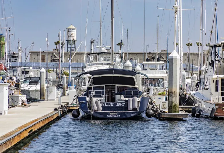 Blue Sky Yacht Photos Pics Beneteau Sense 50 yacht docked in marina, 2012 model, Santa Cruz, CA.
