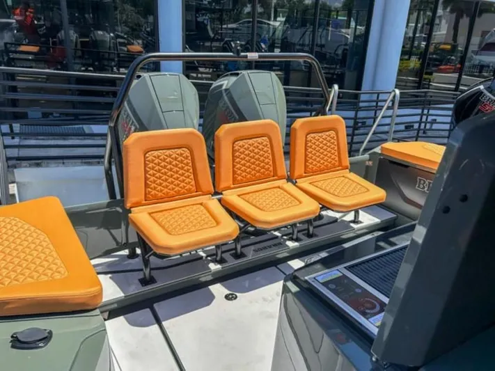 Yacht Photos Pics 2024 BRABUS Shadow 1000XC boat with orange seats and modern design.