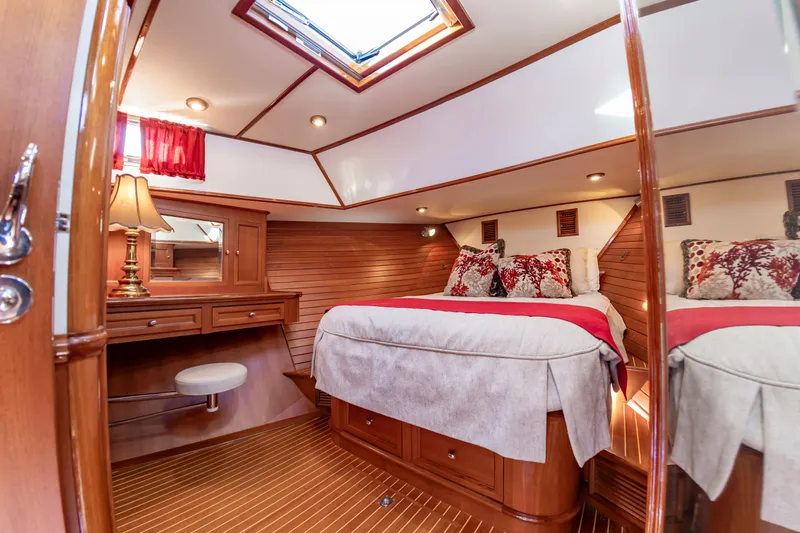 I Freedom I Yacht Photos Pics Luxurious cabin interior of 2005 Grand Banks 49 Eastbay SX yacht.