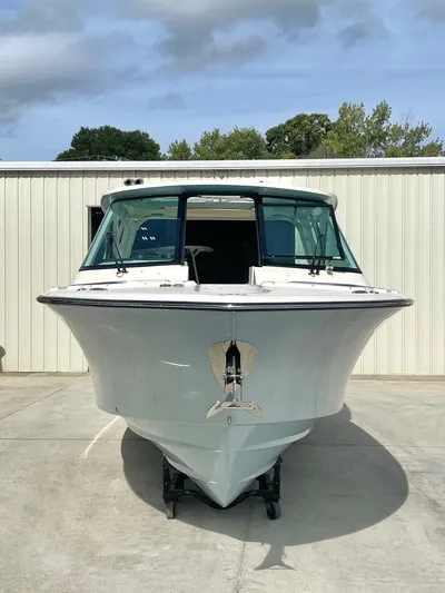  Yacht Photos Pics 2025 Grady-White Freedom 325 boat, front view, parked outdoors.