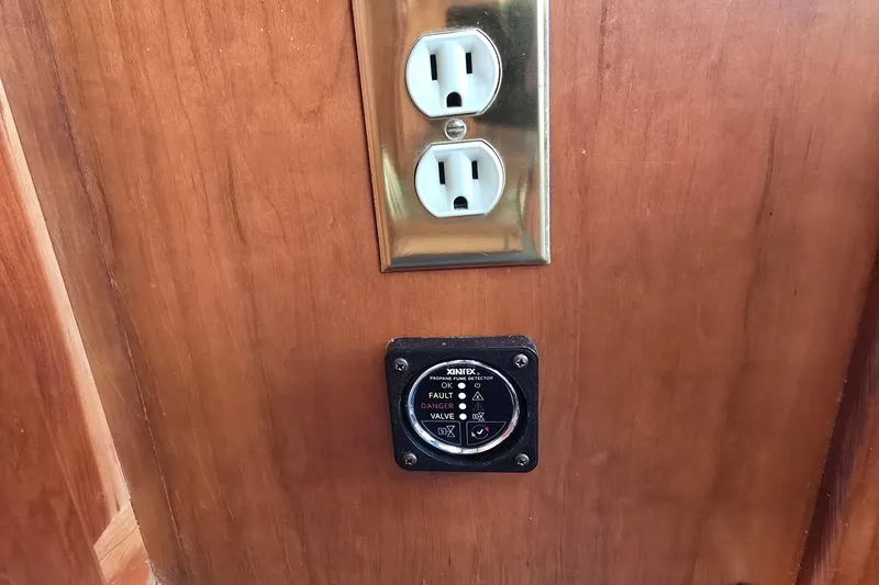 Sail Fourth Yacht Photos Pics Electrical outlet and fume detector on Tartan 3700 yacht, 2001 model.