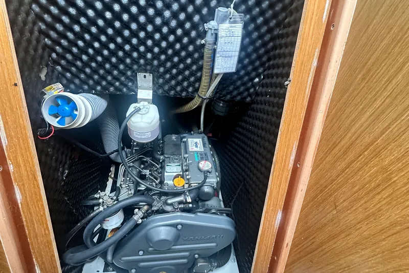  Yacht Photos Pics Engine compartment of a 2007 Jeanneau Sun Odyssey 42 DS sailboat.