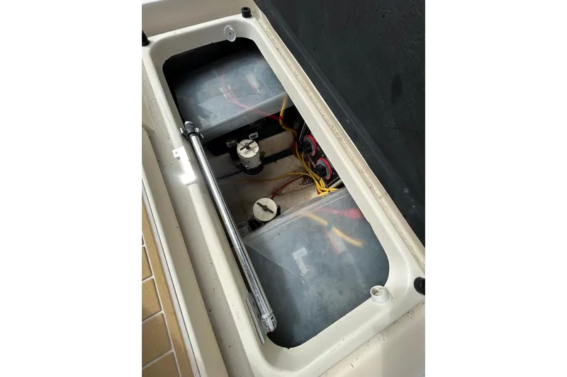 Eagle Yacht Photos Pics 2008 Mainship Pilot 34 engine compartment with visible wiring and components.