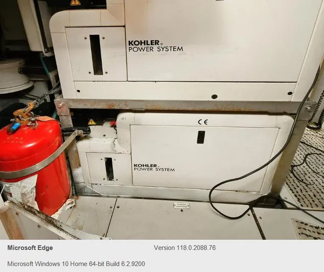  Yacht Photos Pics Engine room of a 2005 Azimut 68E yacht with Kohler power system.