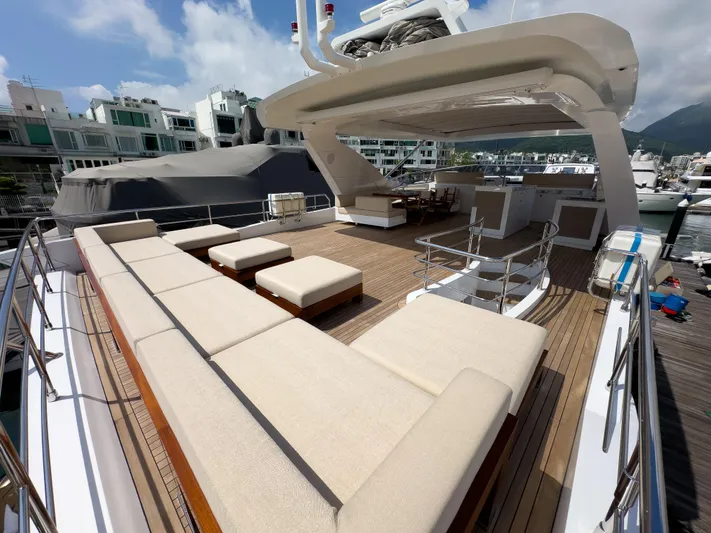  Yacht Photos Pics Luxurious 2016 Azimut 100 Grande yacht deck with spacious seating and modern design.