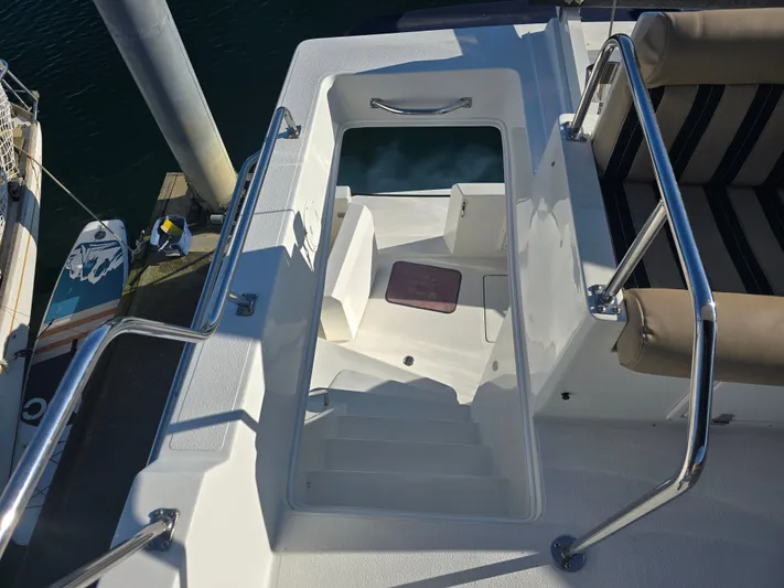 Third Wish Yacht Photos Pics Stairway on a 2005 Navigator 44C yacht.