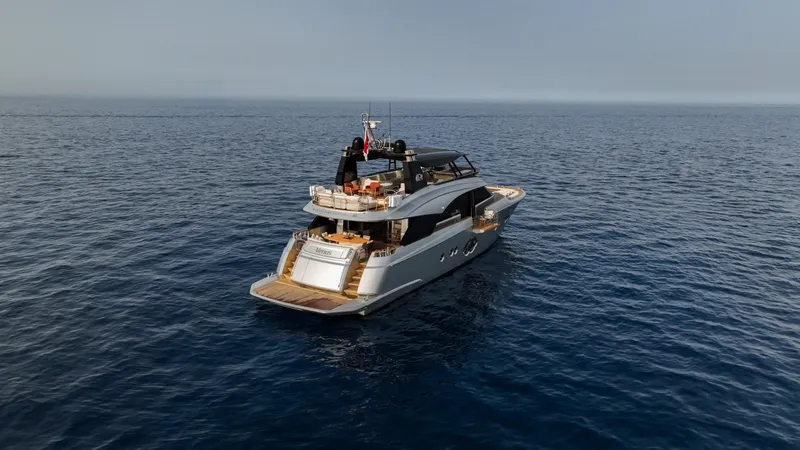 Venus Yacht Photos Pics Luxurious 2013 Monte Carlo Yachts 86'7'' cruising on open sea.