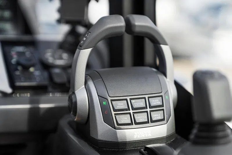 V50330 Yacht Photos Pics Control panel of 2024 Princess V50 Open yacht, featuring advanced navigation controls.