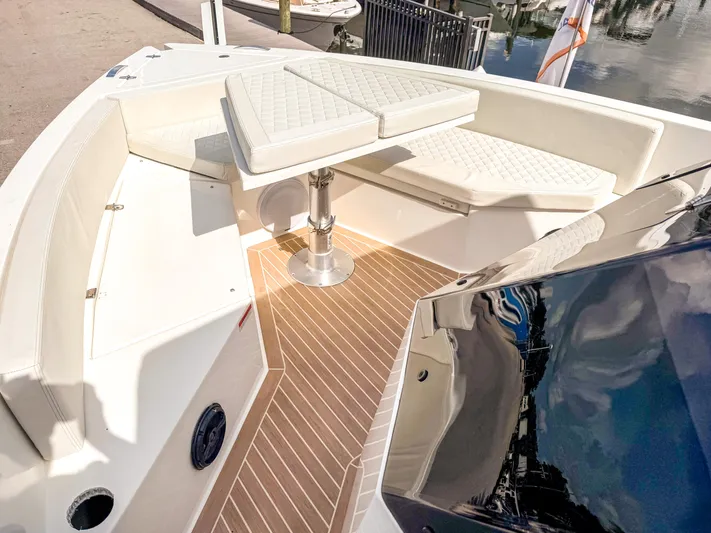  Yacht Photos Pics 2024 De Antonio Yachts D28 Open, elegant seating and sleek deck design.
