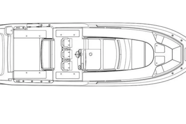 Aj Yacht Photos Pics Top view schematic of 2020 Boston Whaler 420 Outrage boat layout.