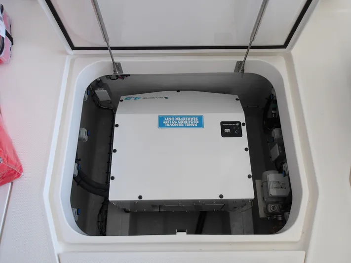  Yacht Photos Pics 2025 SeaVee 420Z boat compartment with installed equipment.