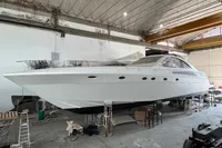 Custom KAITOS 68 yacht in a workshop, 2023 model, under construction.