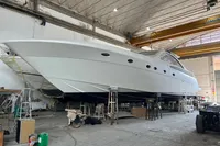Custom KAITOS 68 yacht in a workshop, 2023 model, under construction.