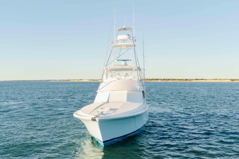 Lady Dianne Yacht Photos Pics 1999 Bertram 60 Convertible yacht on open water, clear sky background.