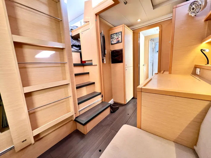 Celestra Yacht Photos Pics Interior of 2017 Lagoon 400 S2 catamaran with wooden finishes and modern design.