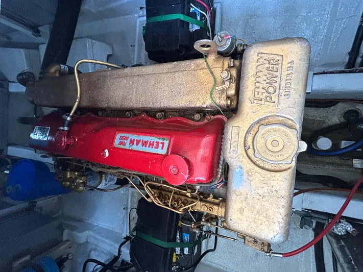 Brie Yacht Photos Pics Engine of a 1980 Grand Banks 36 Classic boat, featuring Lehman Power diesel.
