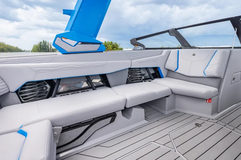  Yacht Photos Pics 2026 Nautique Super Air Nautique G23 interior with sleek seating and modern design.