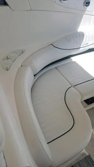 Instant Karma Yacht Photos Pics White leather seating on 2002 Maxum 4200 SY boat.