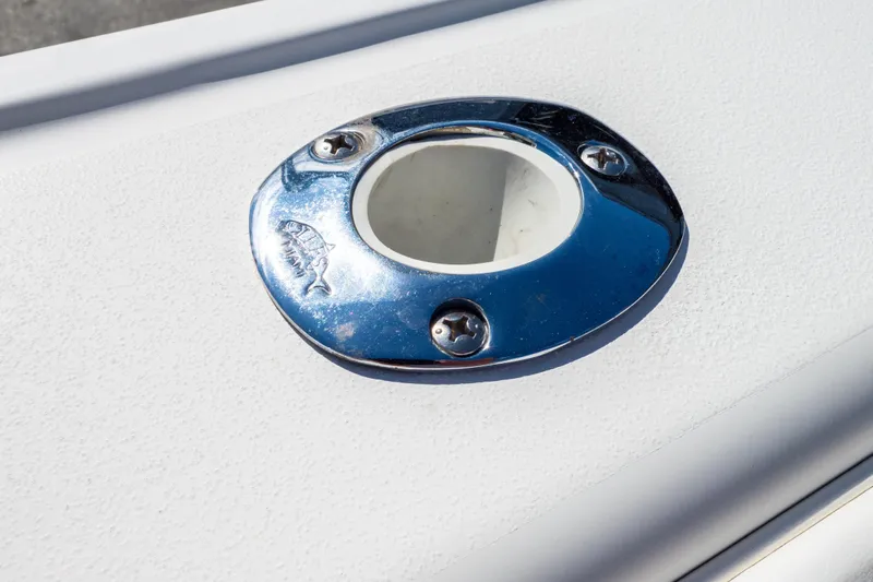  Yacht Photos Pics Chrome boat rod holder on 2007 Intrepid 350 WA deck.