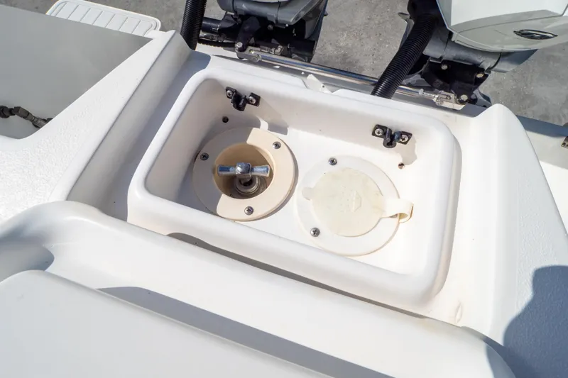  Yacht Photos Pics 2007 Intrepid 350 WA boat engine compartment with dual access hatches.