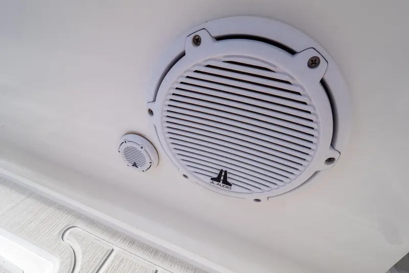  Yacht Photos Pics JL Audio speakers on a 2007 Intrepid 350 WA boat interior.