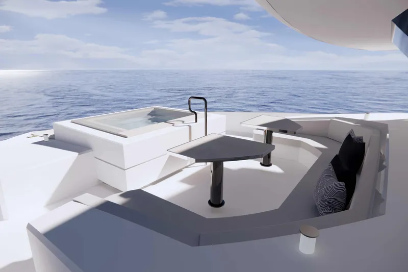 Horizon Fd110-007 / Available Winter 2026 Yacht Photos Pics FD110 Hull 7 3D Rendering