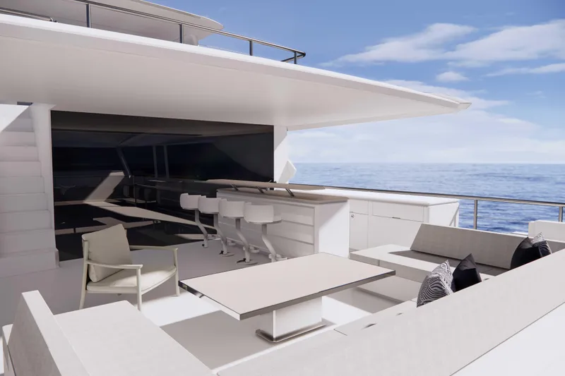 Horizon Fd110-007 / Available Winter 2026 Yacht Photos Pics FD110 Hull 7 3D Rendering