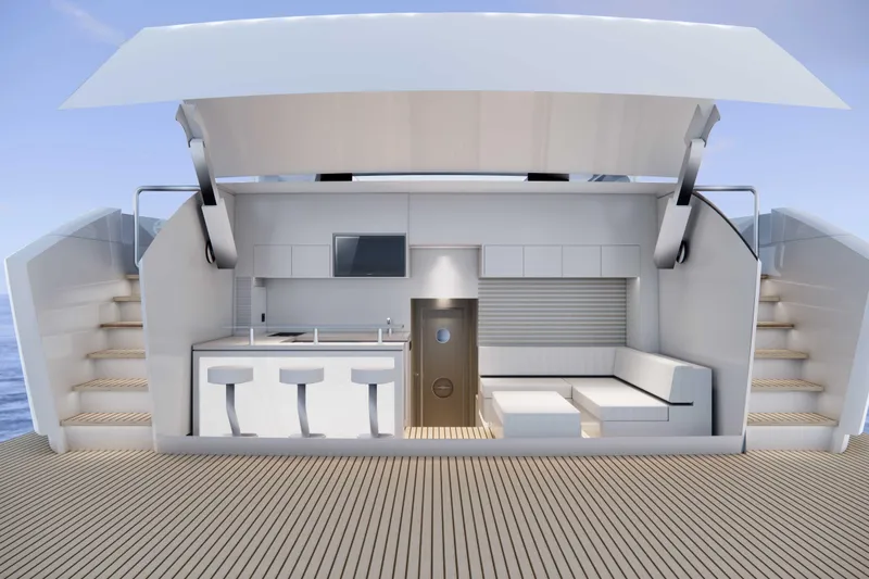 Horizon Fd110-007 / Available Winter 2026 Yacht Photos Pics FD110 Hull 7 3D Rendering