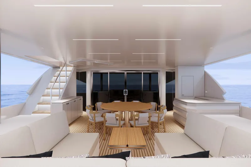 Horizon Fd110-007 / Available Winter 2026 Yacht Photos Pics FD110 Hull 7 3D Rendering