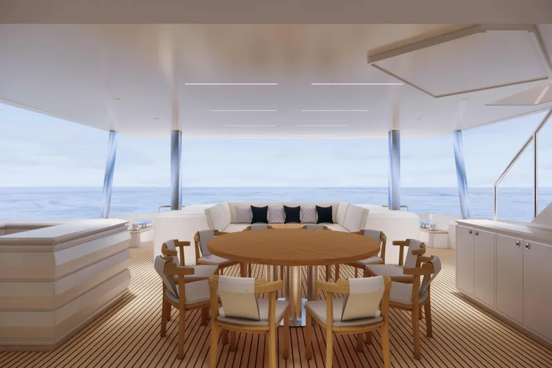 Horizon Fd110-007 / Available Winter 2026 Yacht Photos Pics FD110 Hull 7 3D Rendering