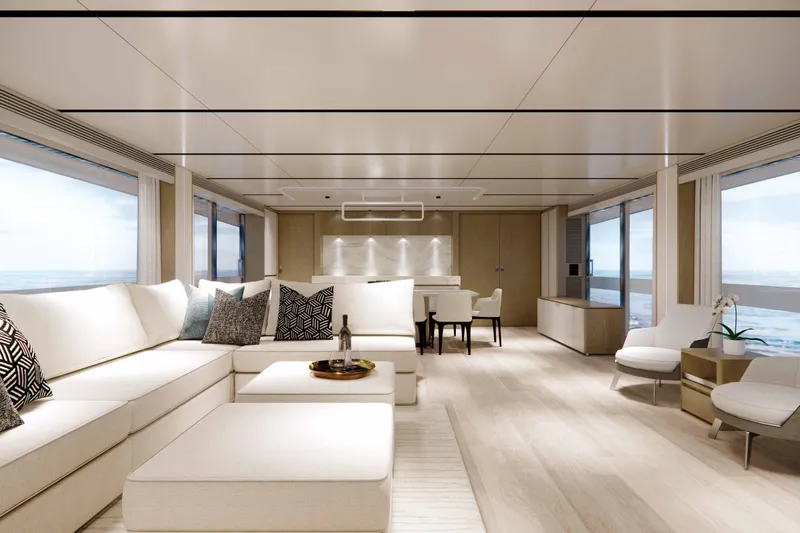 Horizon Fd110-007 / Available Winter 2026 Yacht Photos Pics FD110 Hull 7 3D Rendering