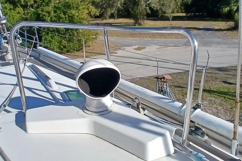 Waterfall II Yacht Photos Pics Deck view of a 1994 Beneteau Oceanis 44 CC sailboat, featuring a ventilation cowl.