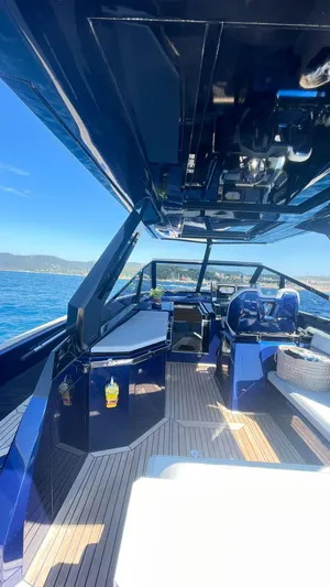  Yacht Photos Pics 2022 Evo Yachts R4 WA luxury yacht interior with sleek design and ocean view.