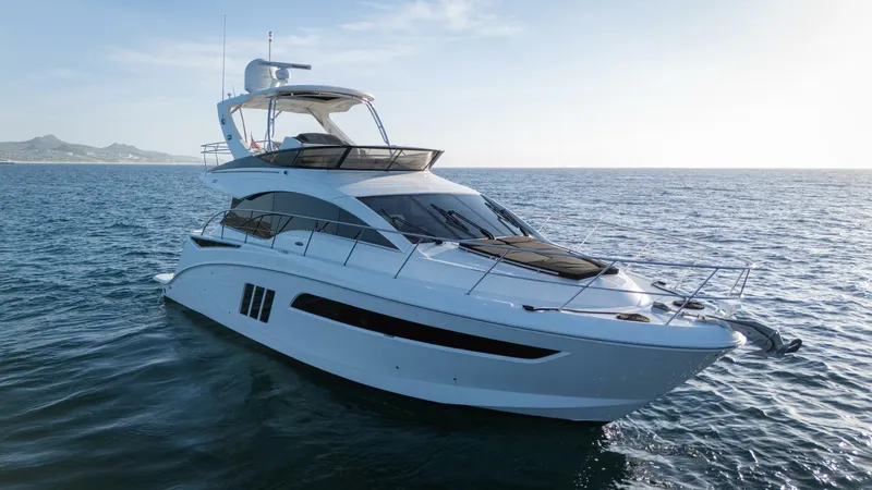 O-sea-d Yacht Photos Pics 2017 Sea Ray 51 Flybridge yacht cruising on open water.