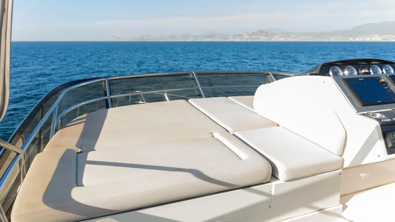 O-sea-d Yacht Photos Pics 2017 Sea Ray 51 Flybridge yacht with sun deck, ocean view in background.