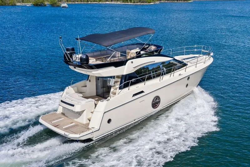  Yacht Photos Pics Luxury Monte Carlo MC 35 yacht cruising on blue waters, 2018 model.