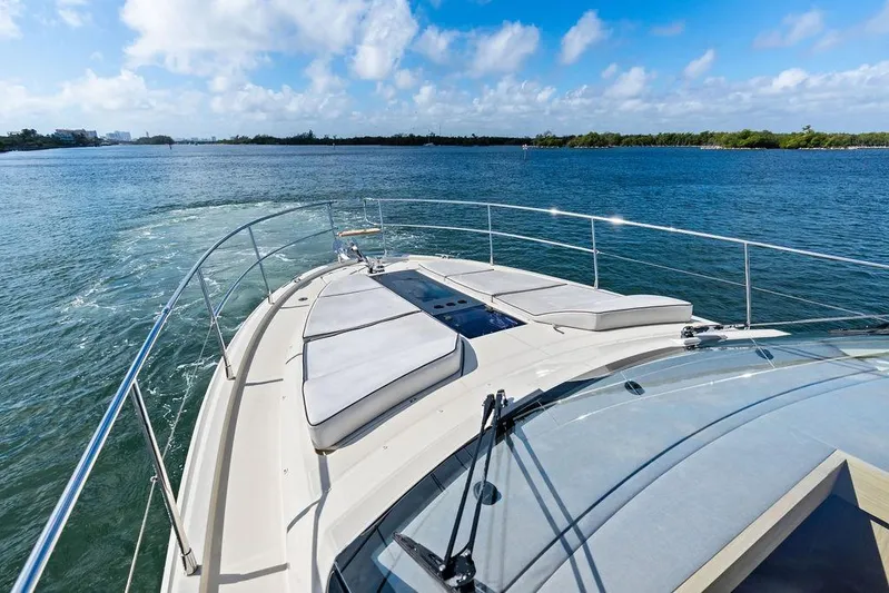  Yacht Photos Pics 2018 Monte Carlo MC 35 yacht cruising on a sunny day with clear blue skies.