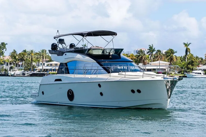  Yacht Photos Pics Luxury Monte Carlo MC 35 yacht cruising on a sunny day, 2018 model.