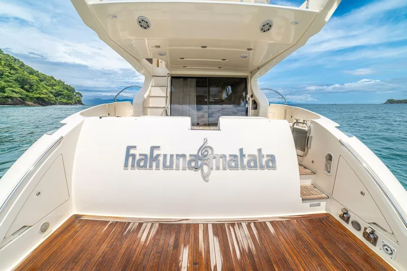 Hakuna Matata Yacht Photos Pics Luxury 2007 Azimut 55 yacht "Hakuna Matata" on serene ocean waters.