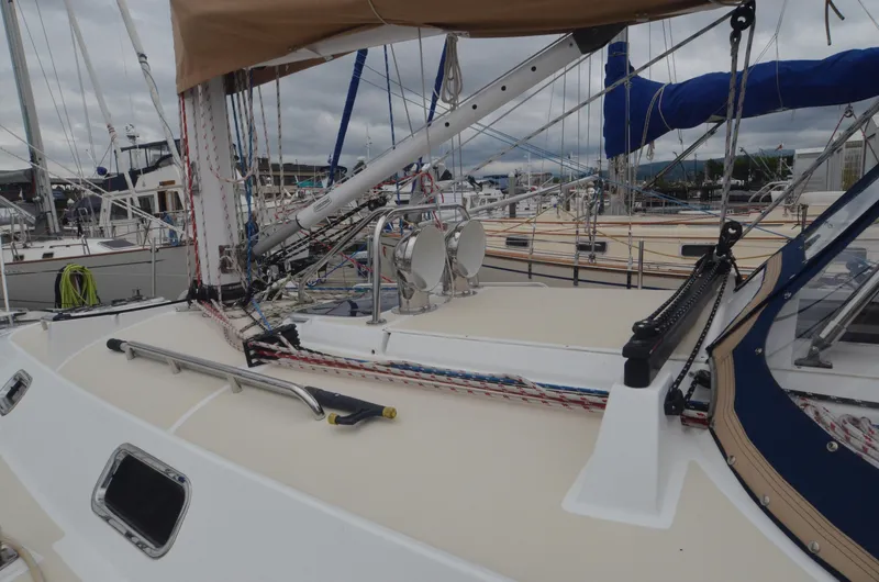 Tahlequah Yacht Photos Pics Sailboat deck view of 2020 Tartan 365 with rigging and equipment.