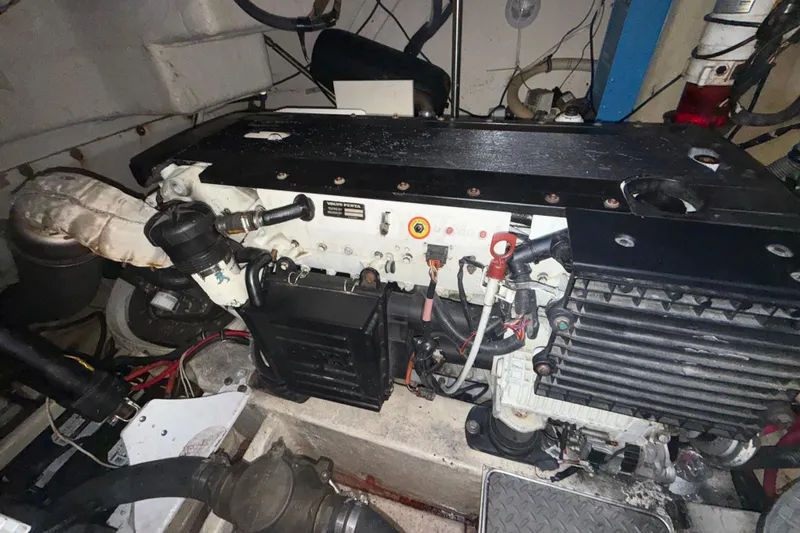  Yacht Photos Pics Engine compartment of a 2006 Formula 40 Performance Cruiser, featuring a Volvo Penta engine.