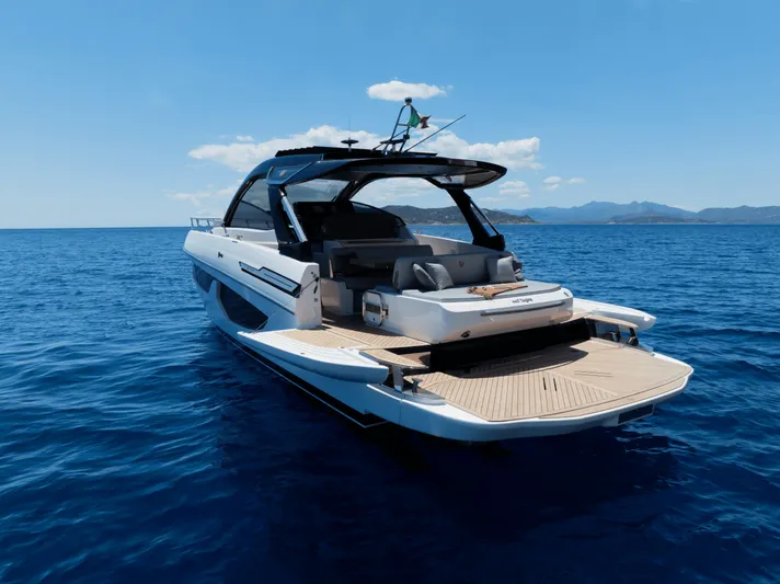  Yacht Photos Pics 2024 FIM 440 Regina yacht on open sea with clear blue skies.